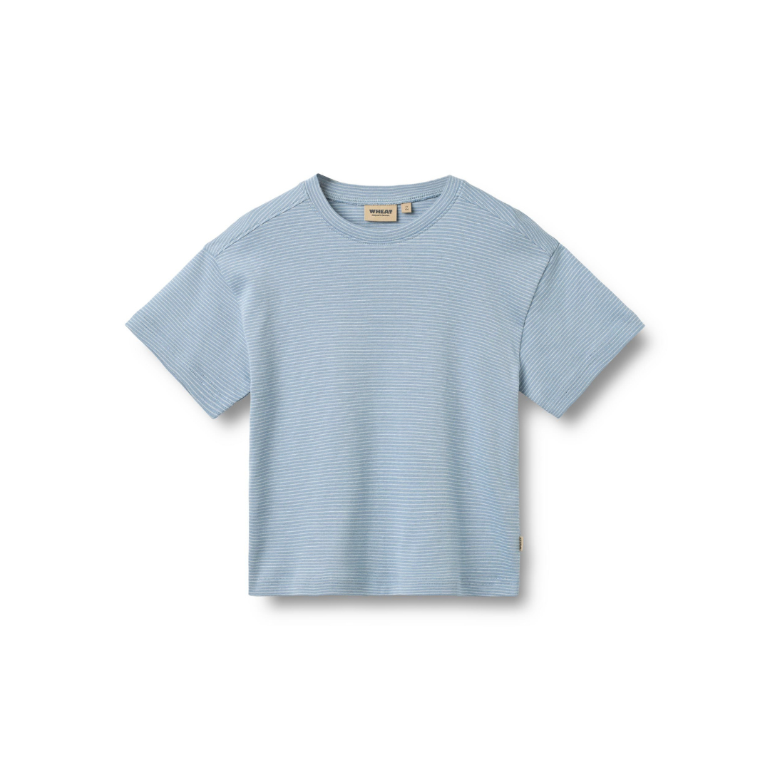 Wheat Tommy t-shirt faded blue stripe