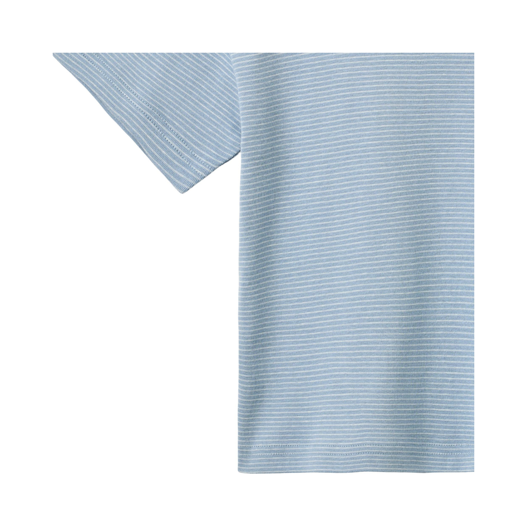 Wheat Tommy t-shirt faded blue stripe