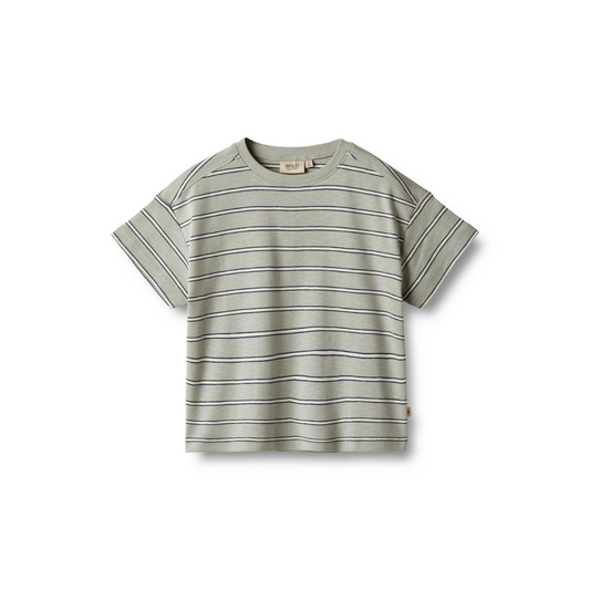 Wheat Tommy t-shirt sea mist stripe 