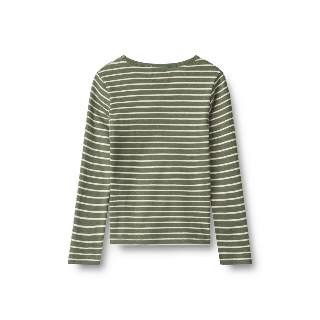 Wheat Stig t-shirt L/S dark green stripe
