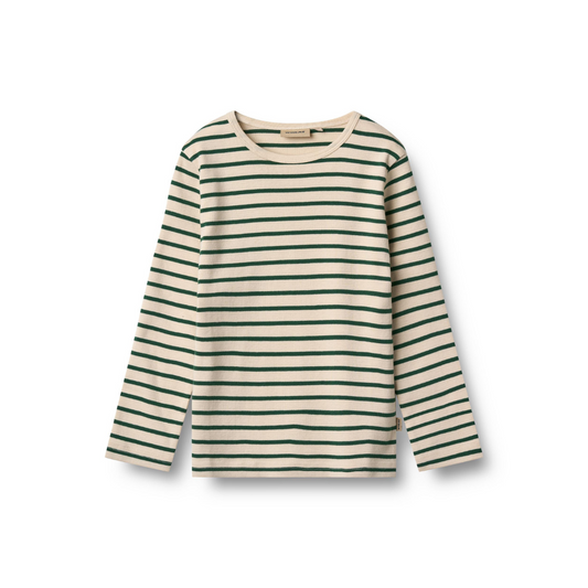 Wheat Stig t-shirt L/S green stripe