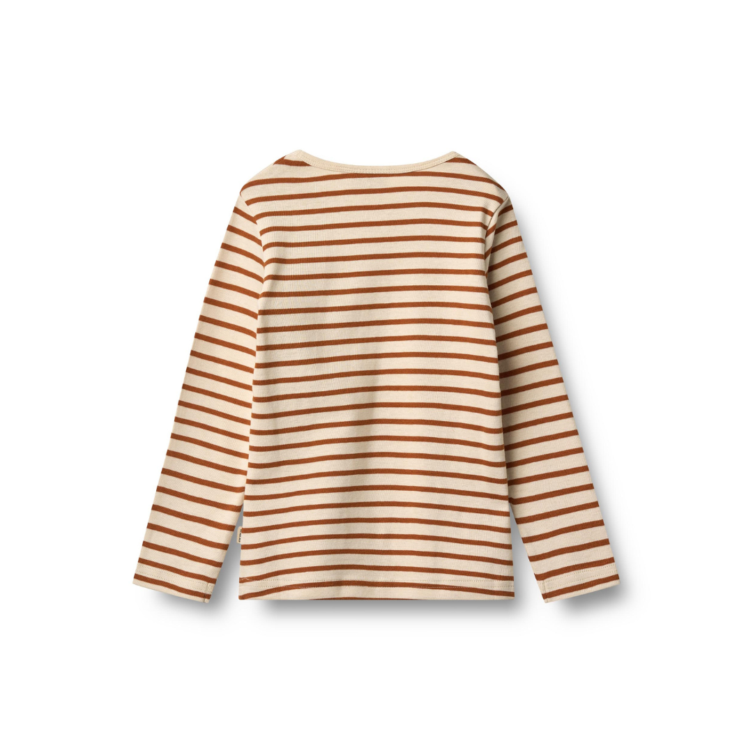 Wheat Stig t-shirt L/S warm caramel stripe