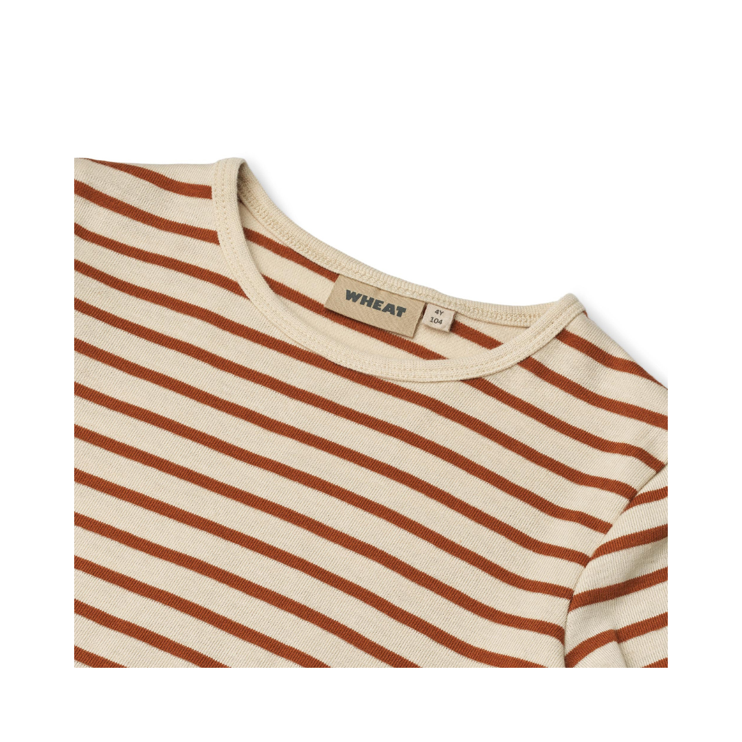 Wheat Stig t-shirt L/S warm caramel stripe