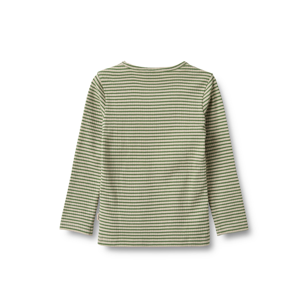 Wheat Stig t-shirt elm green stripe