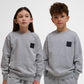 Pige og dreng med Hummel Clean sweatshirt grey melange