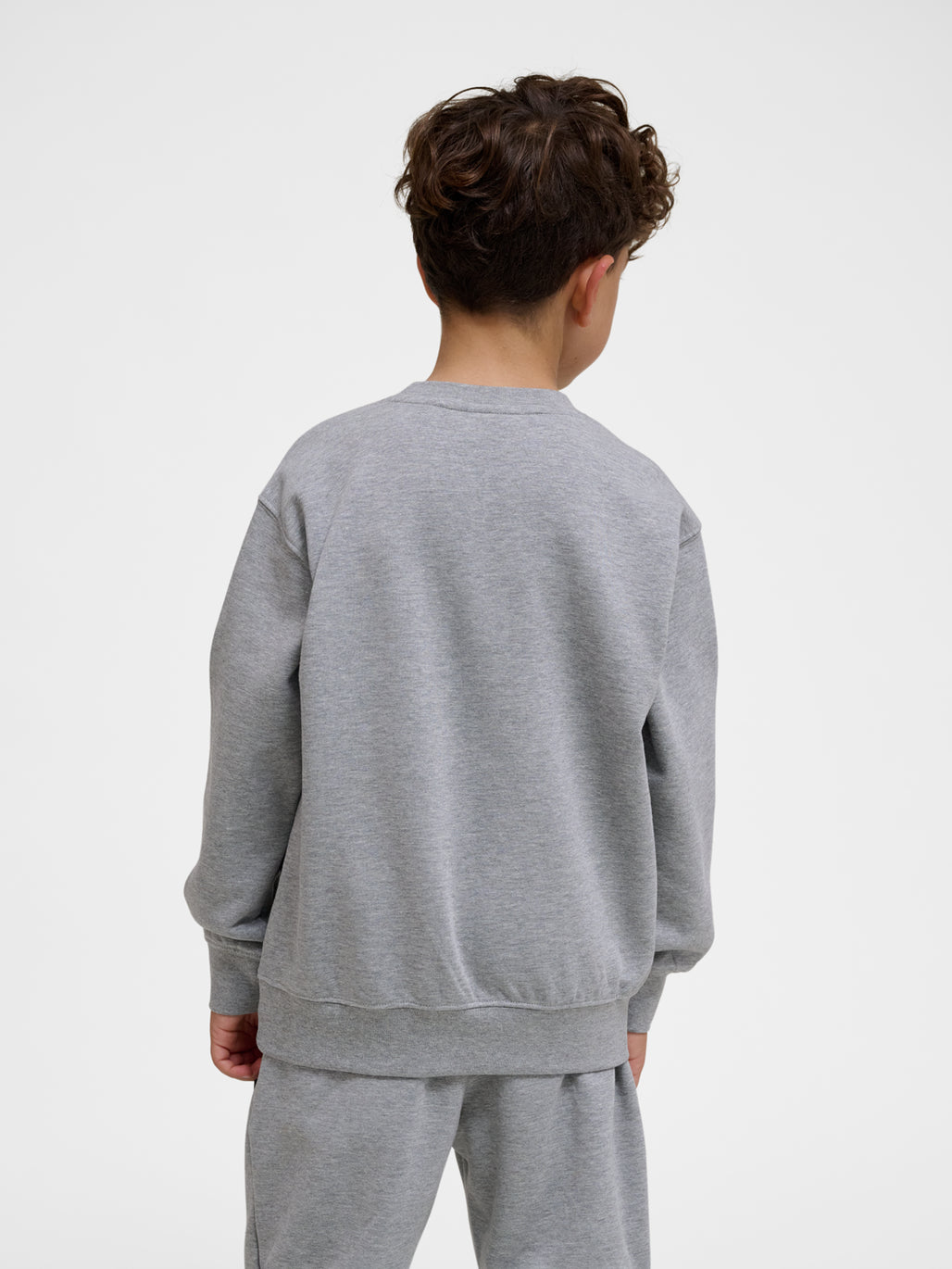 Dreng med Hummel Clean sweatshirt grey melange