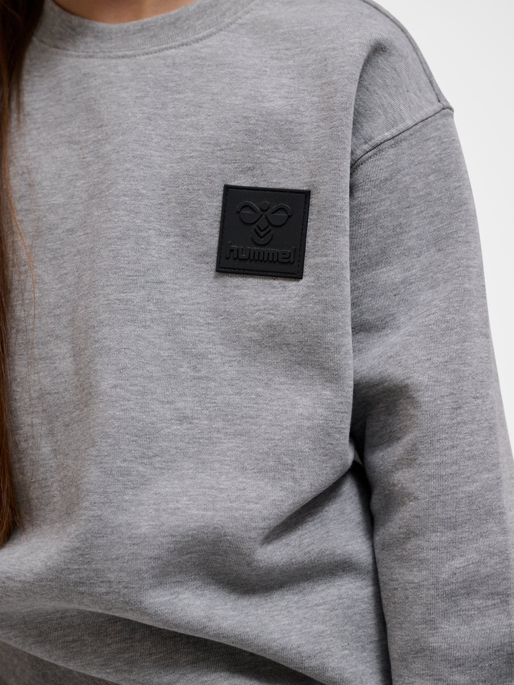 Pige med Hummel Clean sweatshirt grey melange