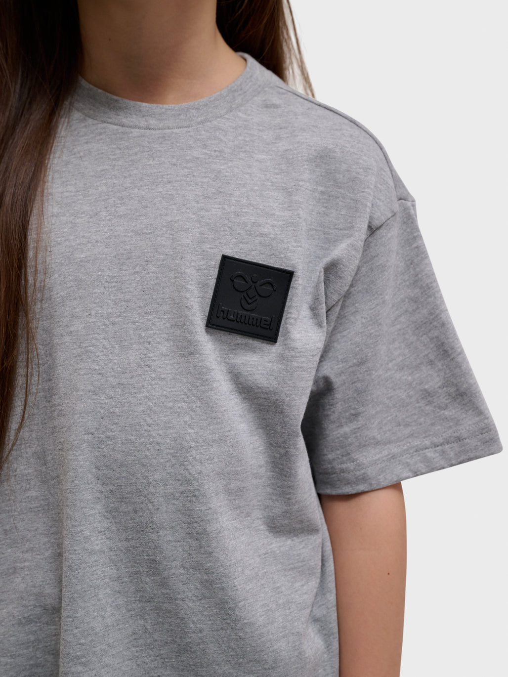 Pige med Hummel Clean t-shirt S/S grey melange