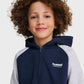 Dreng med Hummel Loose blocked zip hoodie dress blues