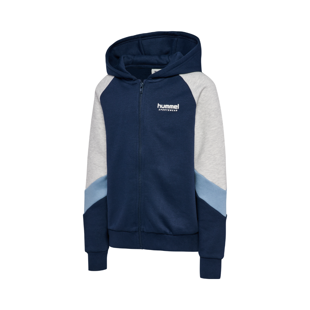 Hummel JR loose blocked zip hoodie dress blues/faded denim
