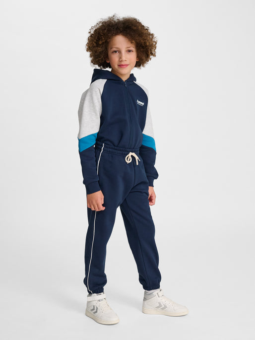 Dreng med Hummel JR Loose sweatpant pipping dress blues