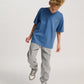 Dreng med Hummel JR Loose t-shirt S/S dutch blue