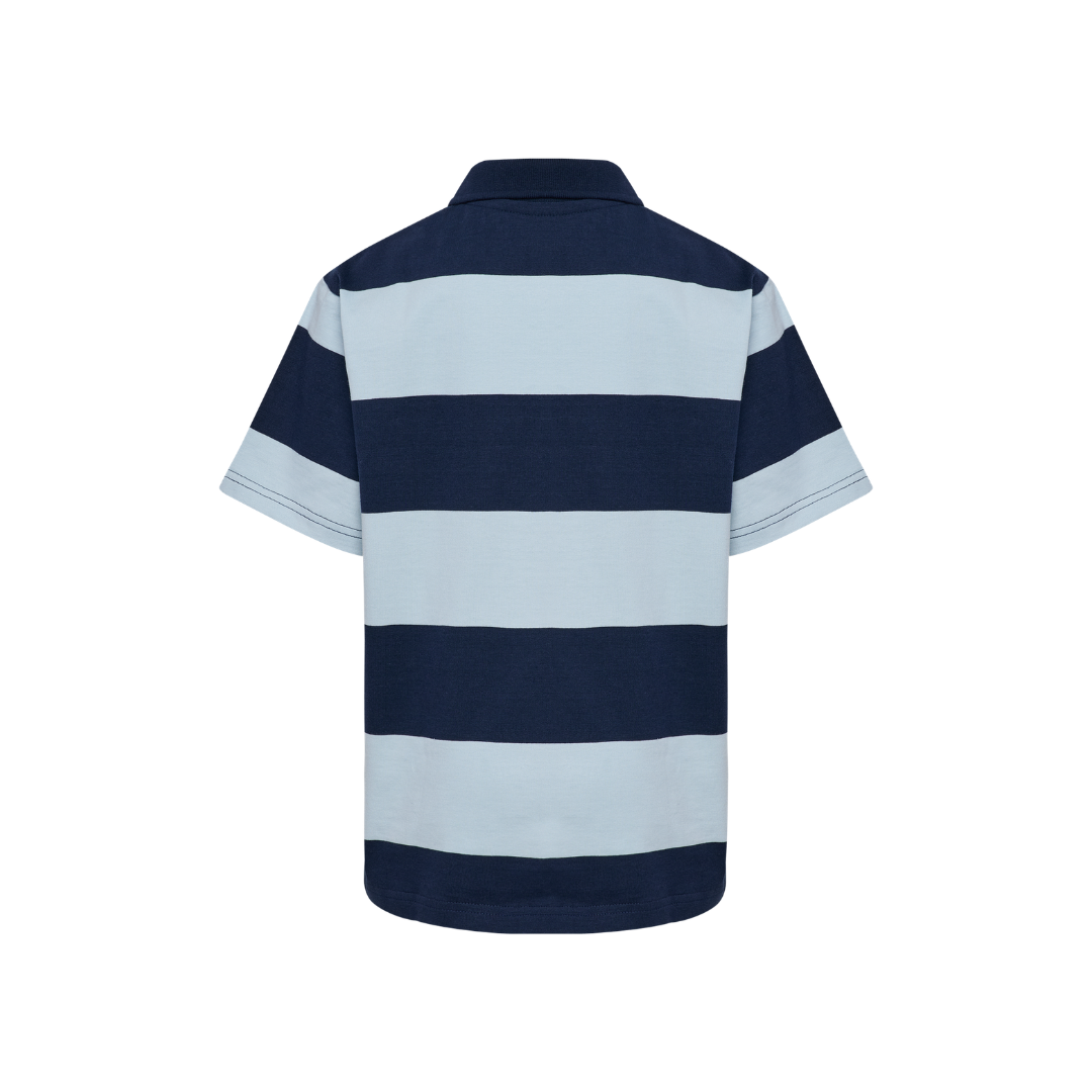 Hummel Loose stripe polo bluse S/S bee dress blues