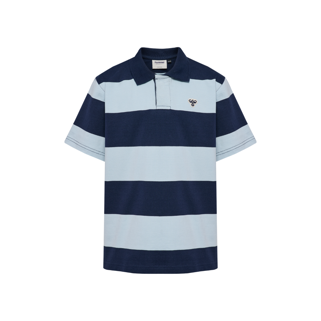Hummel Loose stripe polo bluse S/S bee dress blues