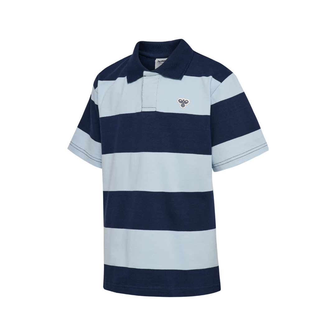 Hummel Loose stripe polo bluse S/S bee dress blues