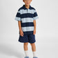 Dreng med Hummel Loose stripe polo bluse S/S bee dress blues