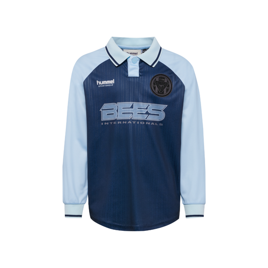 Hummel JR loose stripe soccer jersey L/S bluse dress blues