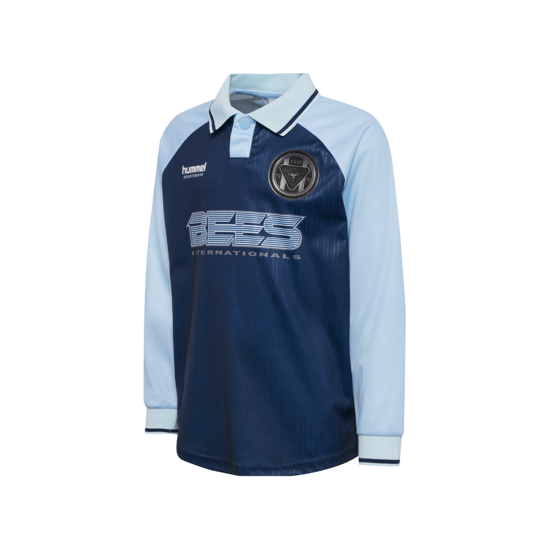 Hummel JR loose stripe soccer jersey L/S bluse dress blues