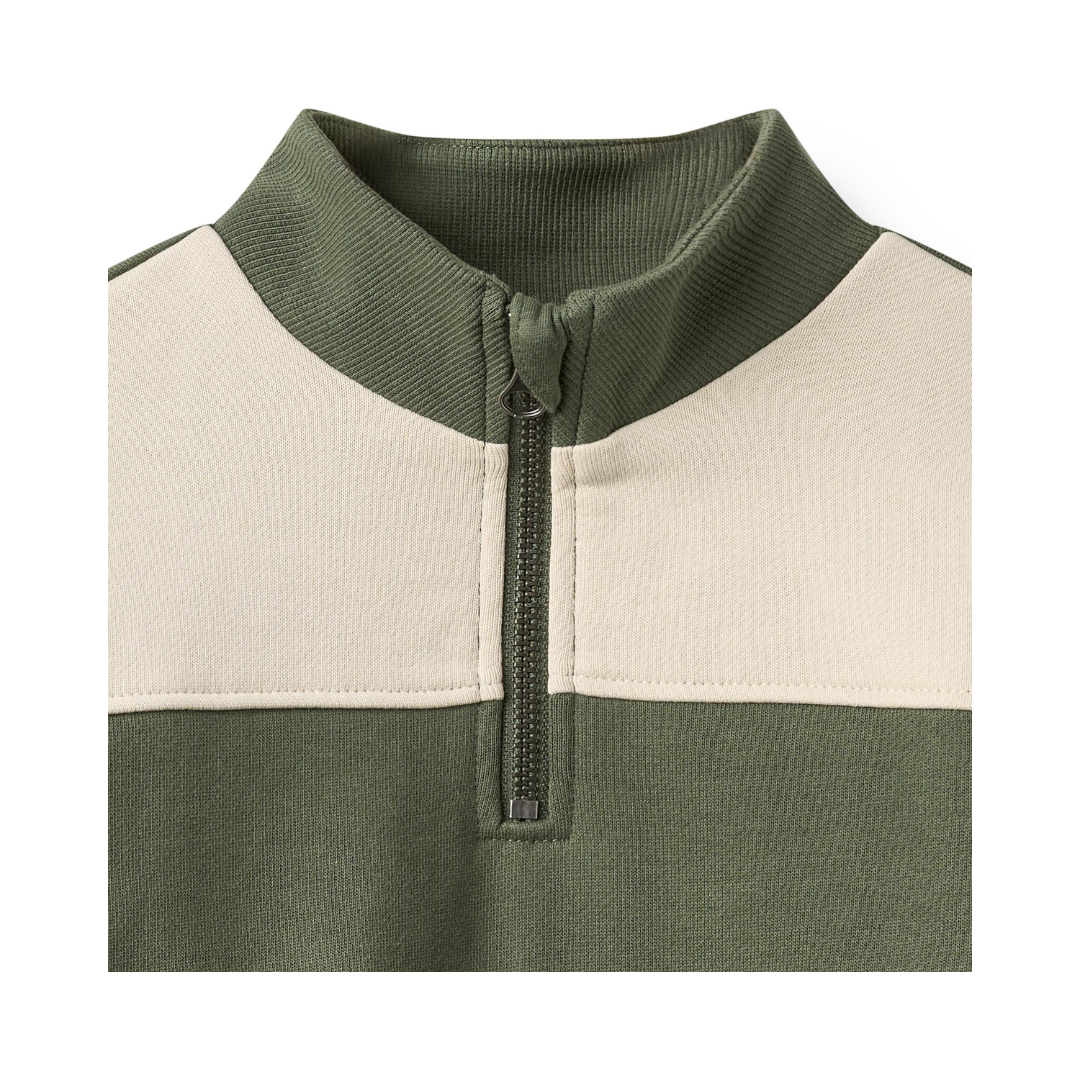 Wheat Matteo half zip sweatshirt thyme