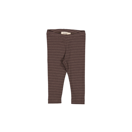 MarMar Modal fine rib leggings nori green stripe