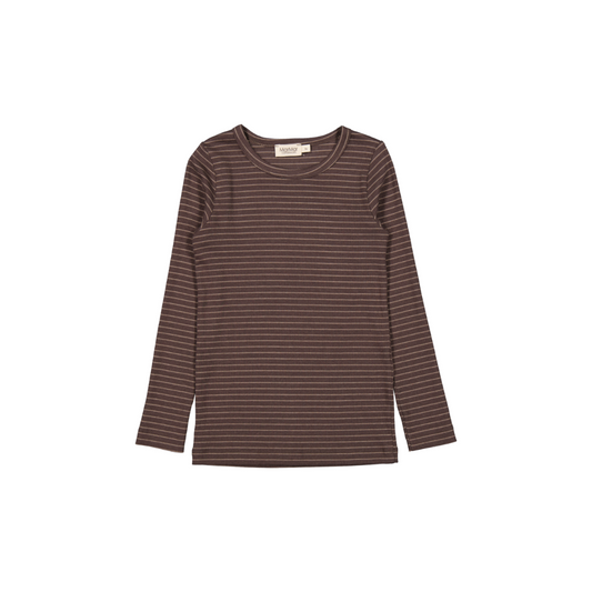 MarMar Tani modal fine rib tee nori green stripe