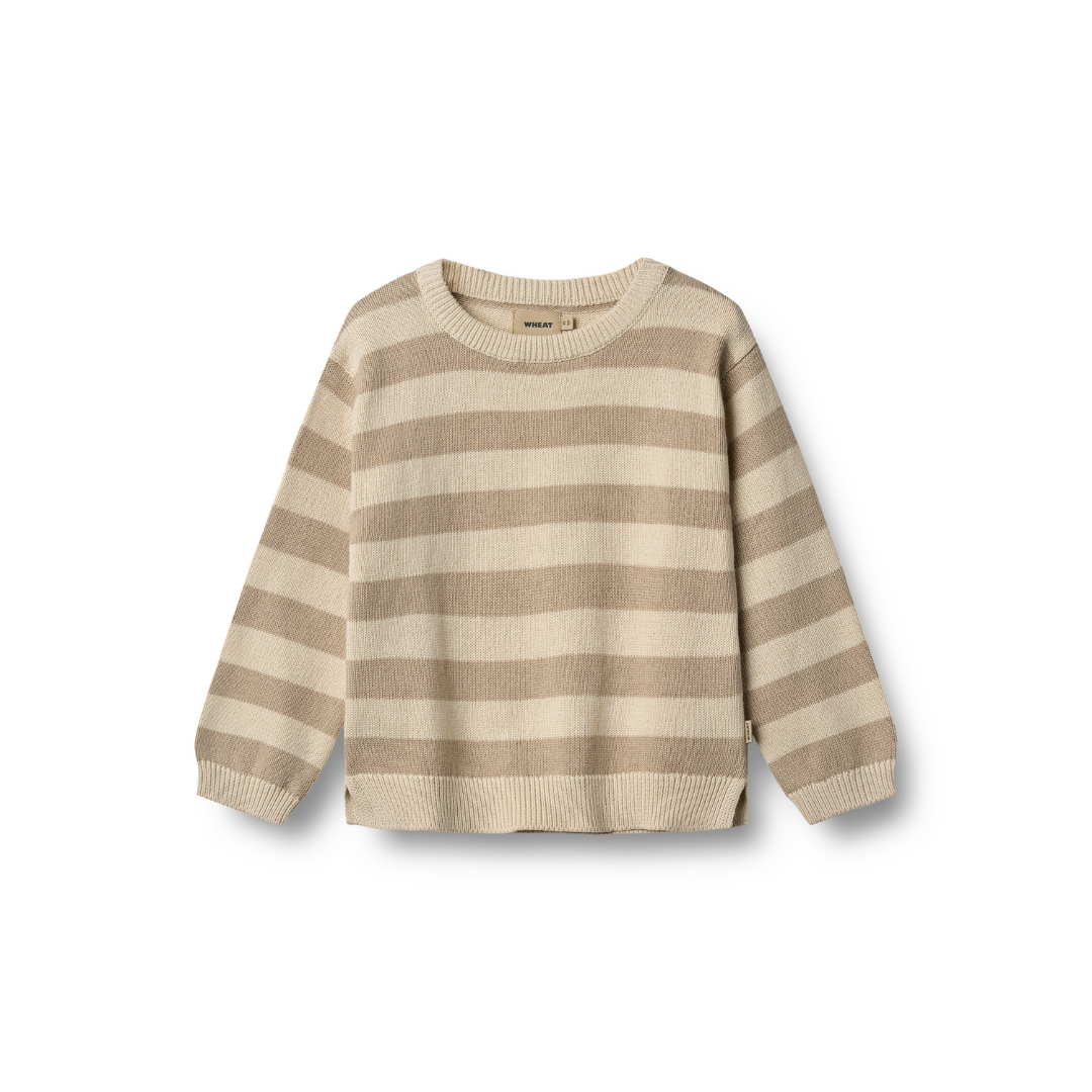 Wheat Morgan strikpullover beige stripe