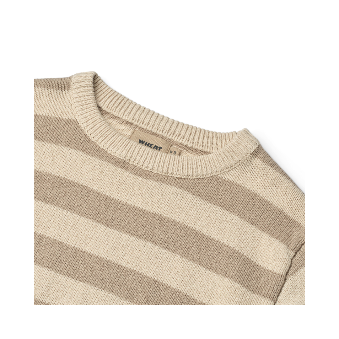 Wheat Morgan strikpullover beige stripe