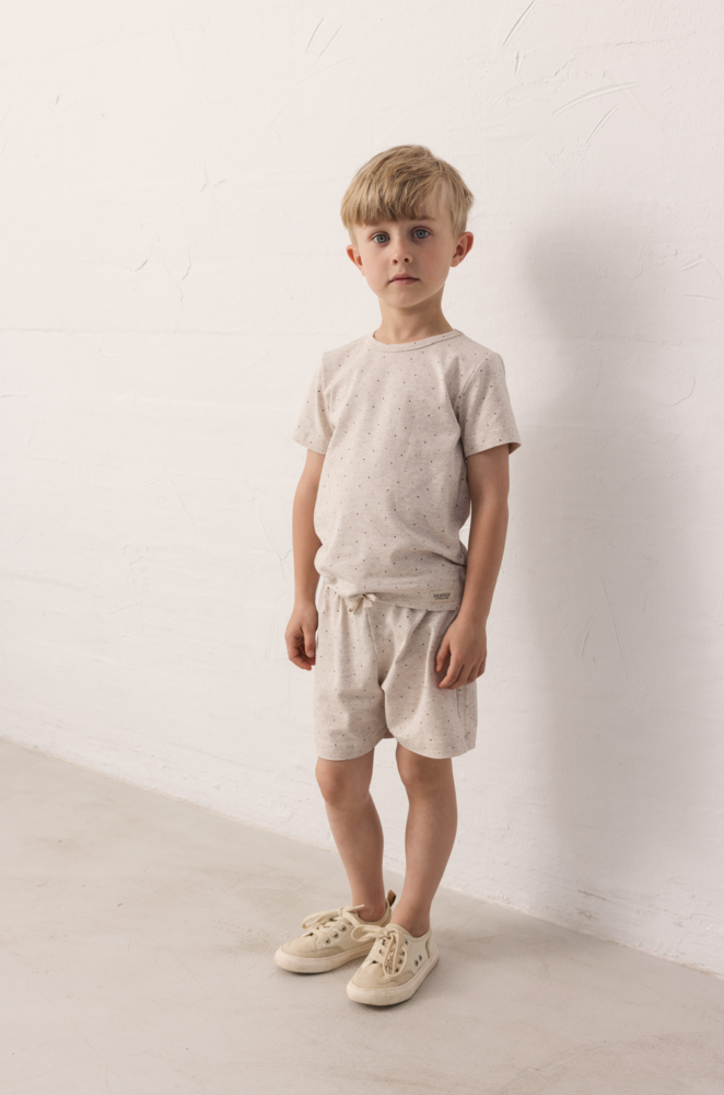 Dreng med MarMar Paulo shorts beige melange dot