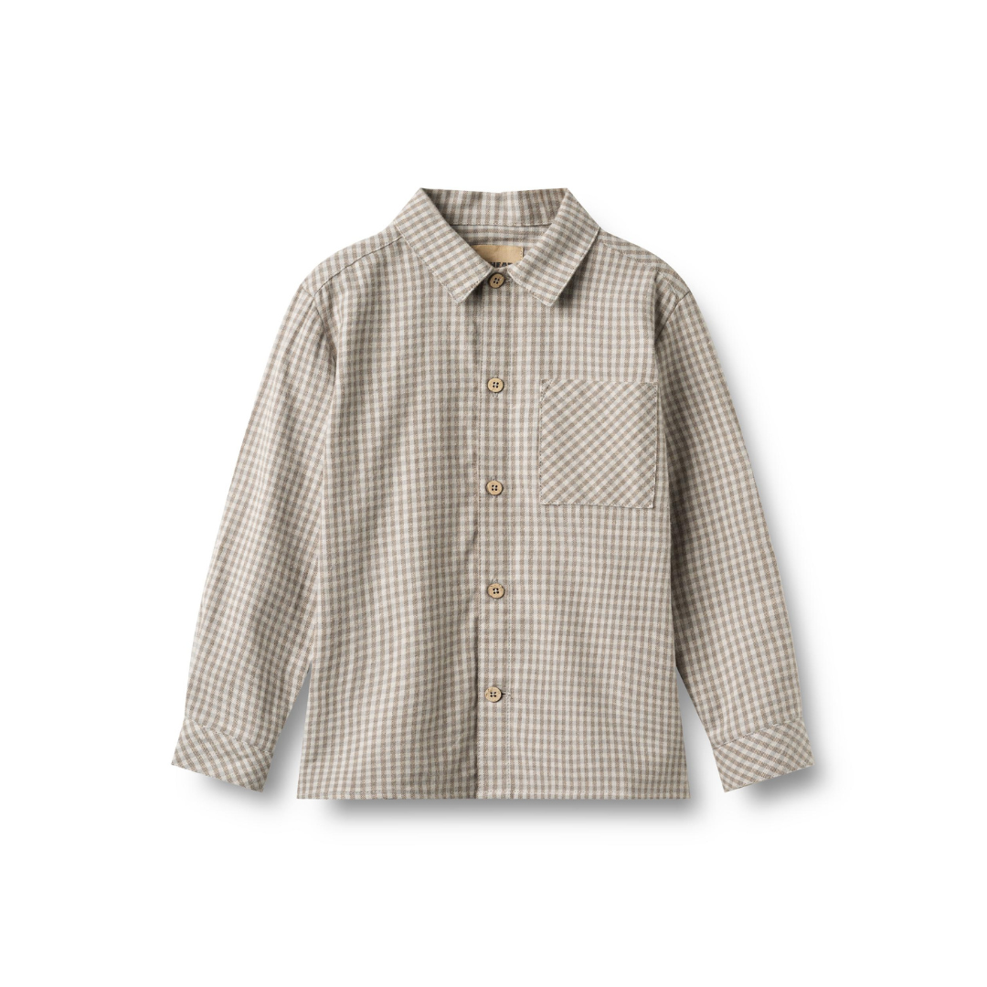 Wheat Oscar skjorte greybrown check