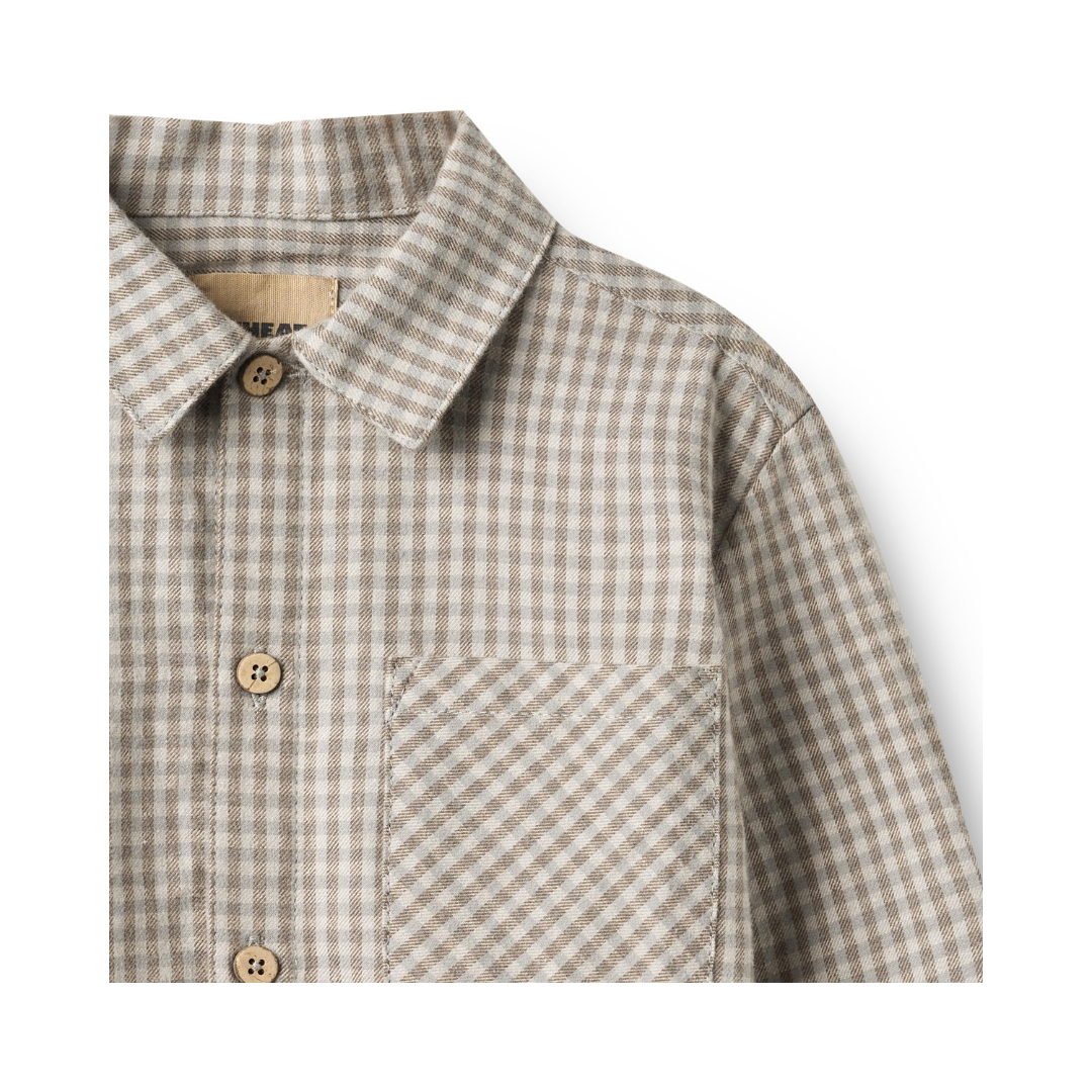 Wheat Oscar skjorte greybrown check