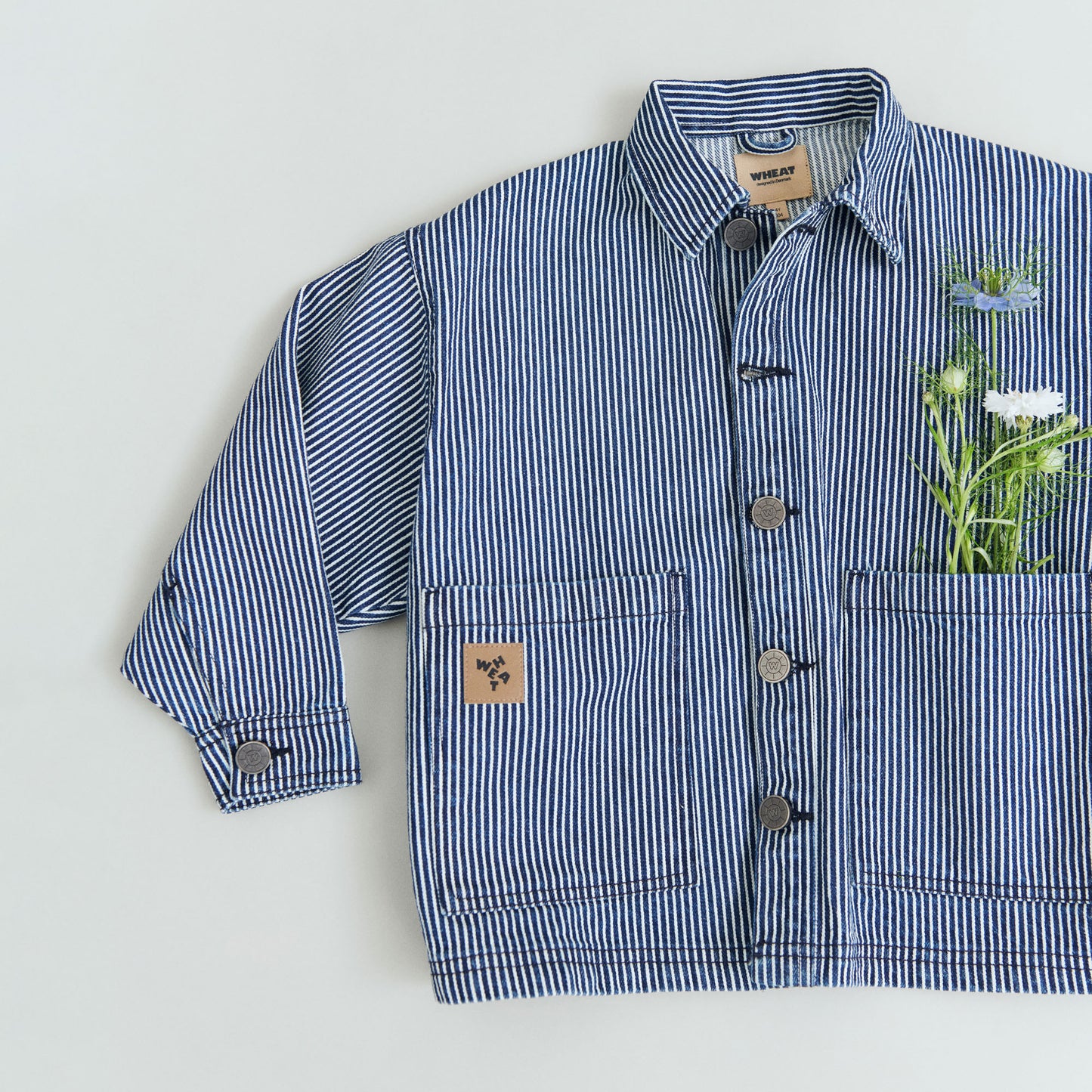 Wheat Cole overshirt denim stripe