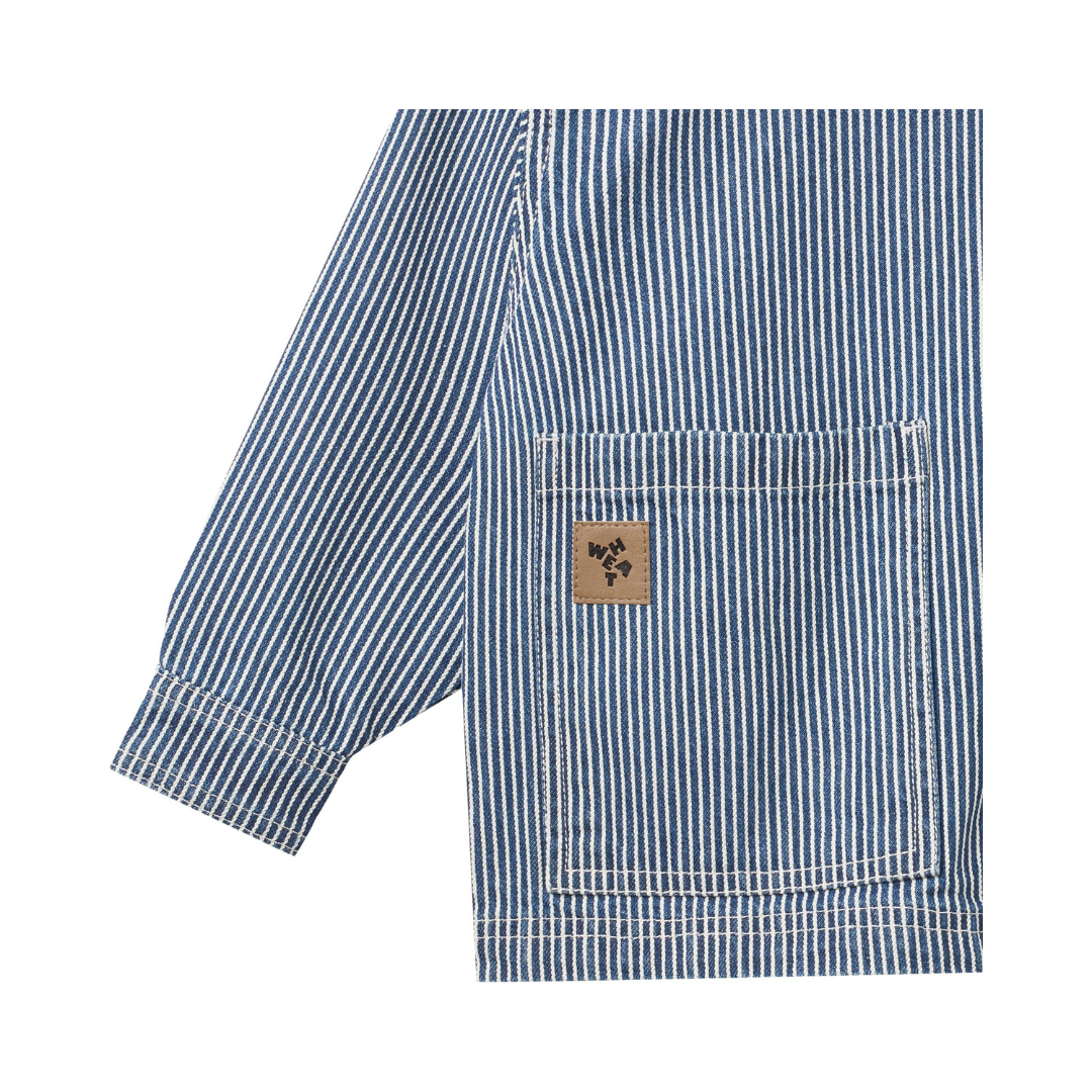 Wheat Cole overshirt denim stripe