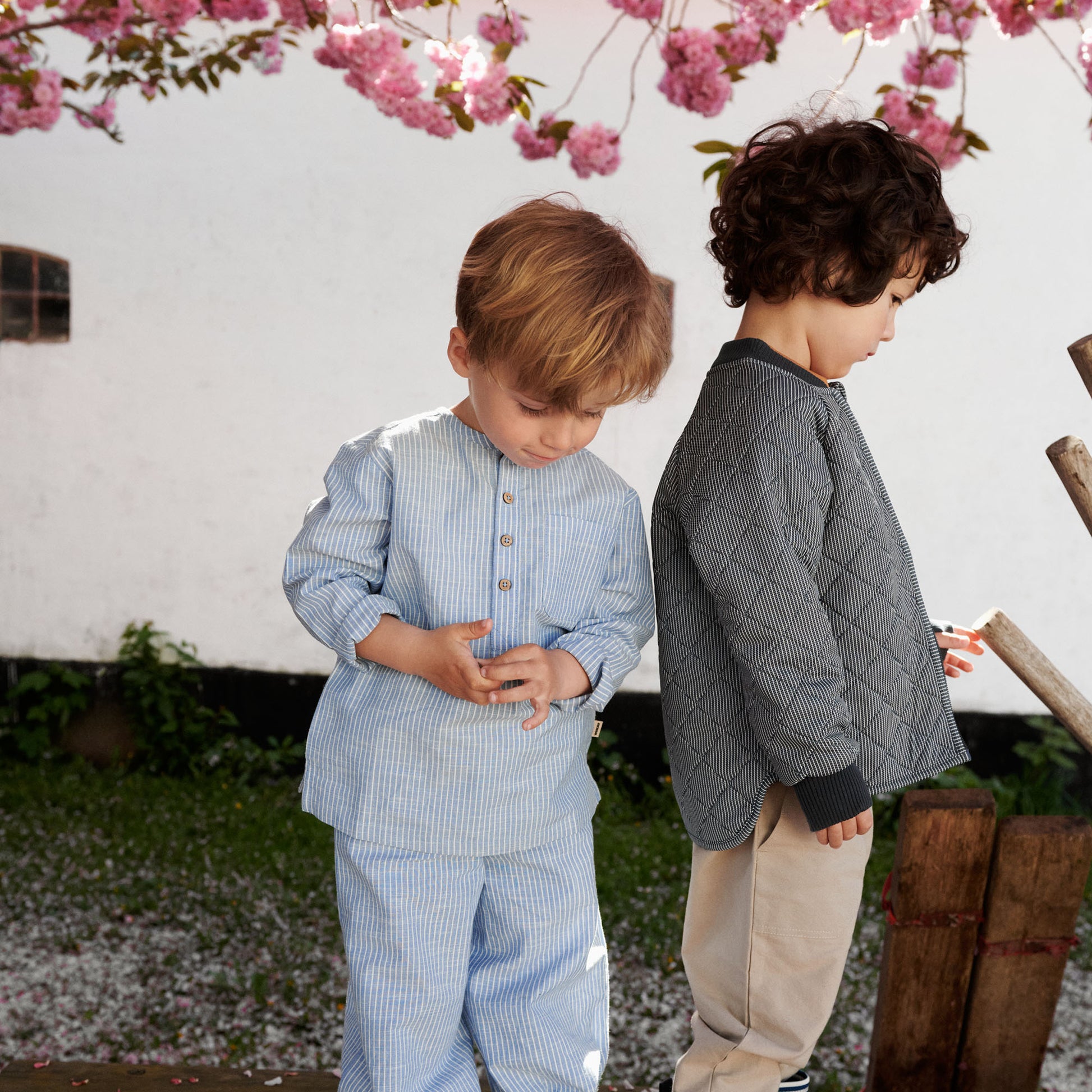 Dreng med Wheat Sasha bukser blue stripe
