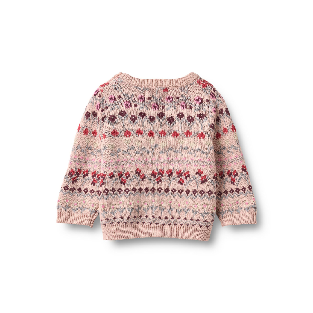 Wheat Mikmak jacquard strik pullover dim rose