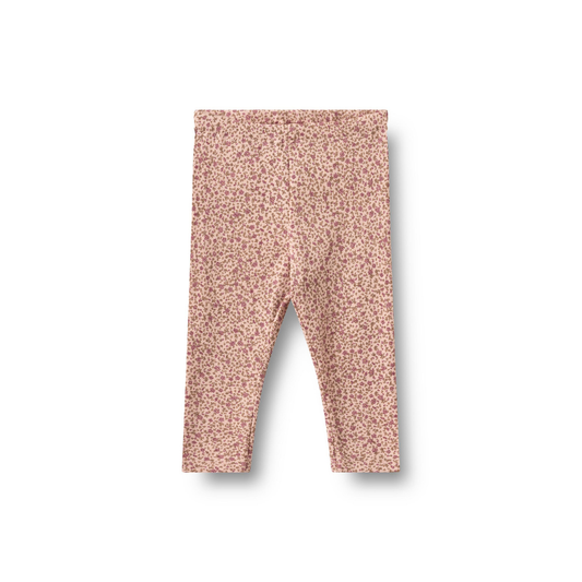 Wheat Jules leggings eggplant dime rose small flowers 