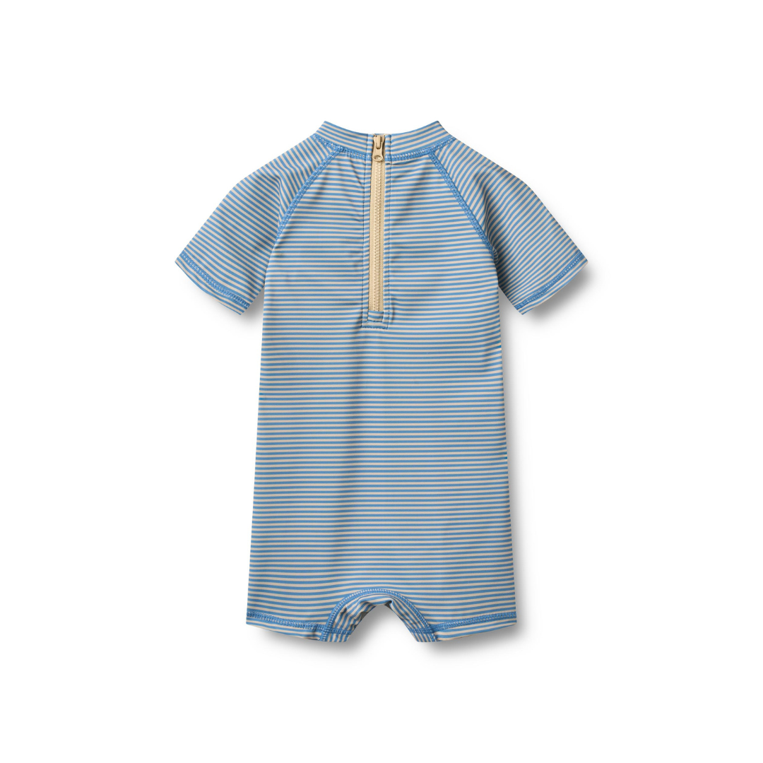 Wheat Cas badeheldragt blue swim stripe