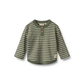 Wheat Osvald t-shirt L/S dark green stripe