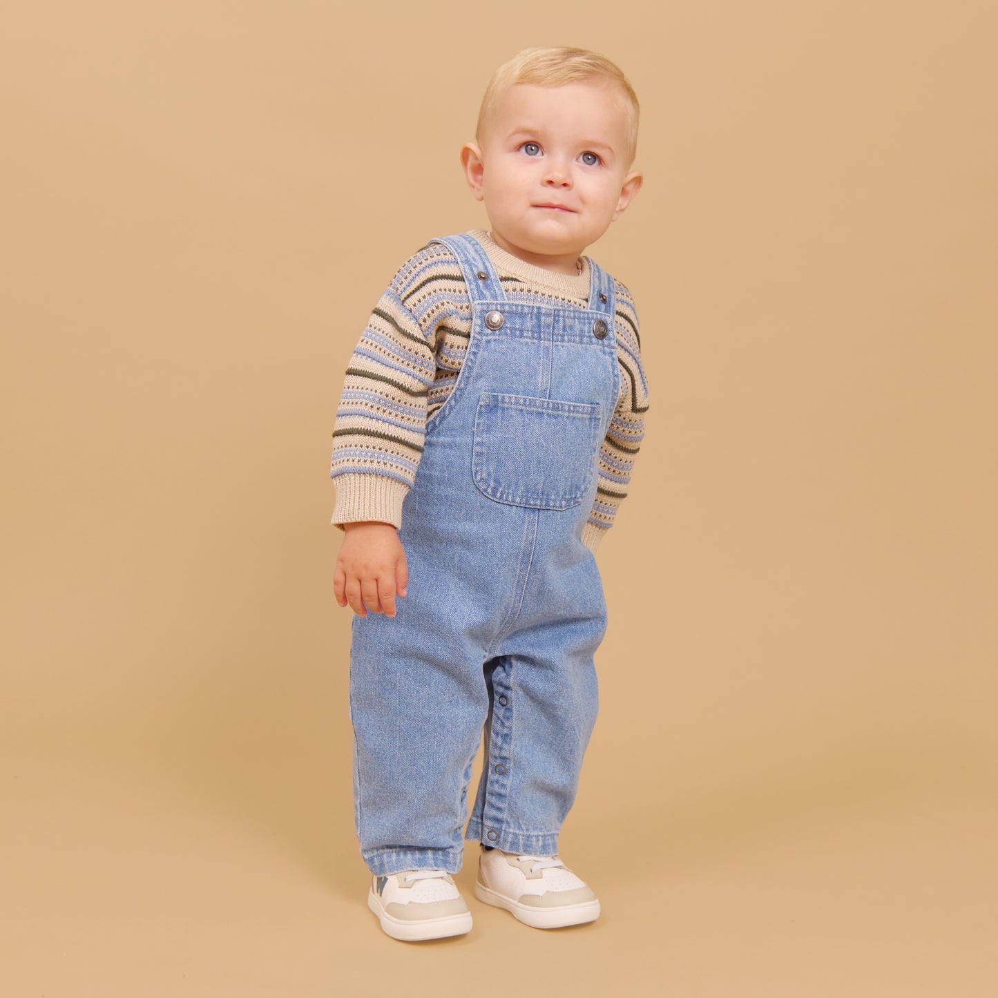 Dreng med Wheat Harlow jacquard strik pullover offwhite