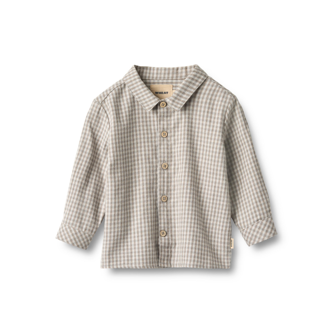 Wheat Oscar skjorte greybrown check