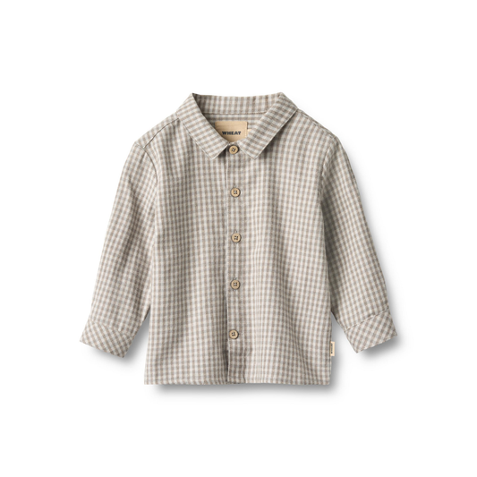 Wheat Oscar skjorte greybrown check