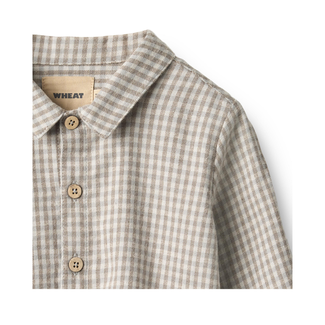 Wheat Oscar skjorte greybrown check