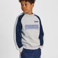 Dreng med Hummel JR oversized iconic crew bees light grey melange