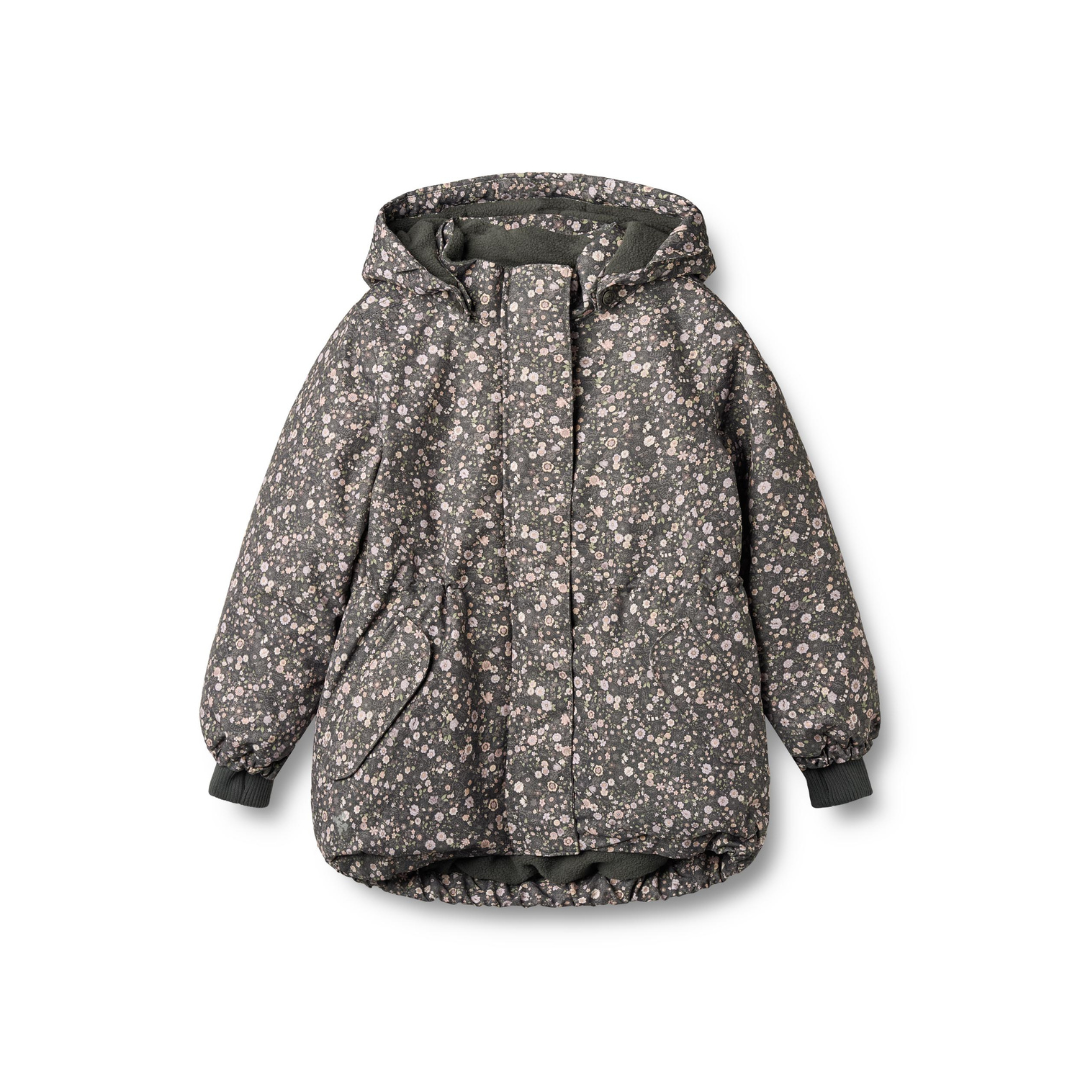 Wheat Tove teknisk jakke black sea open flowers