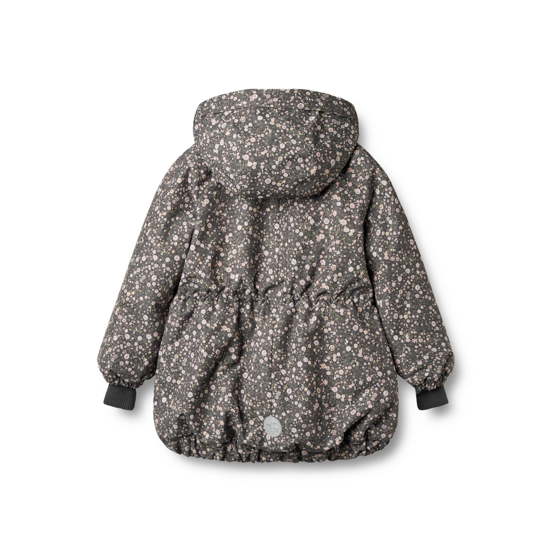 Wheat Tove teknisk jakke black sea open flowers