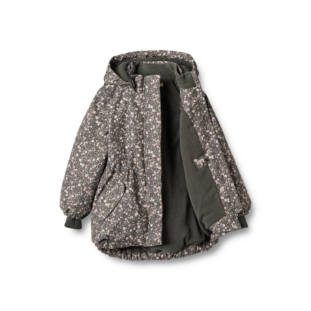 Wheat Tove teknisk jakke black sea open flowers