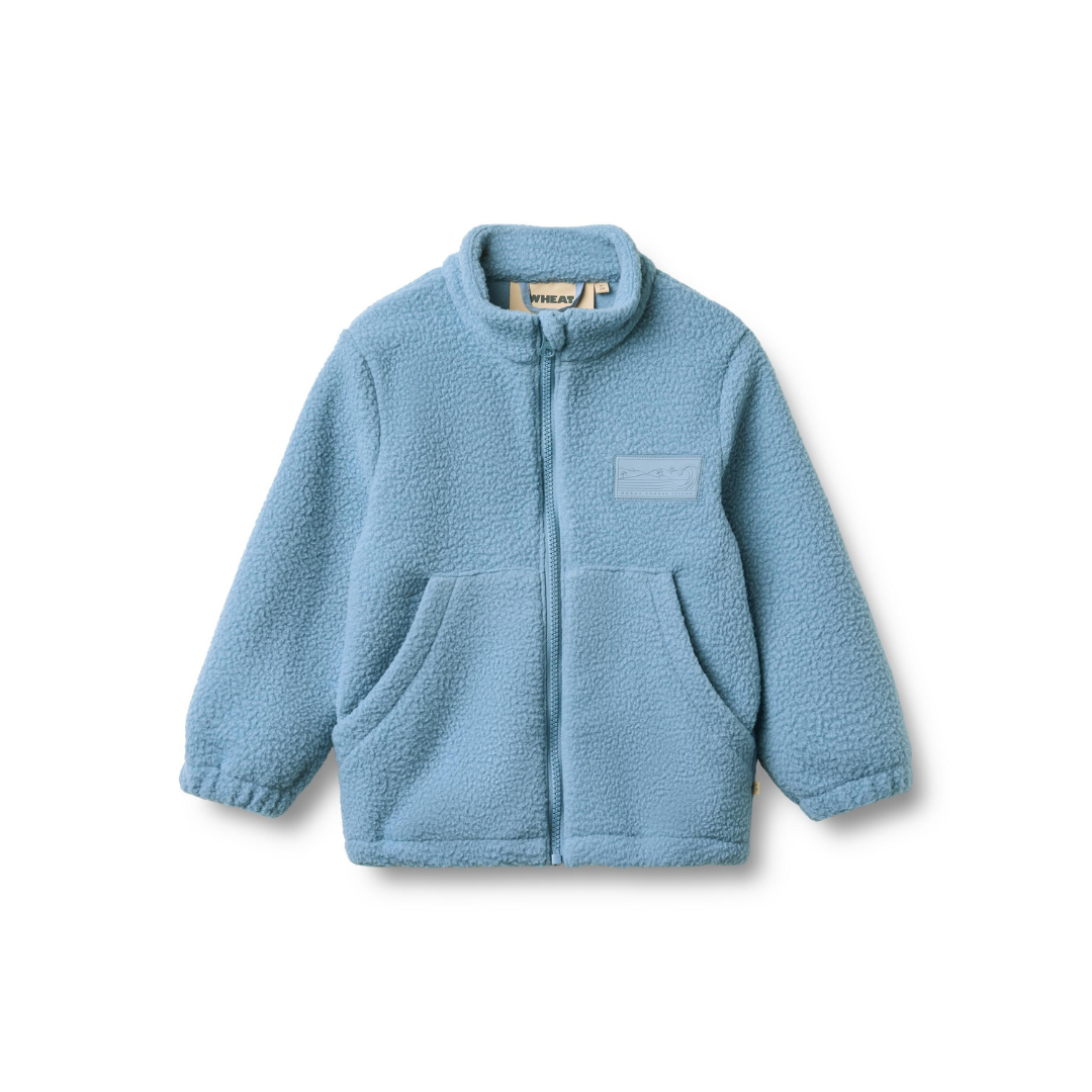 Wheat Helge fleece jakke faded denim