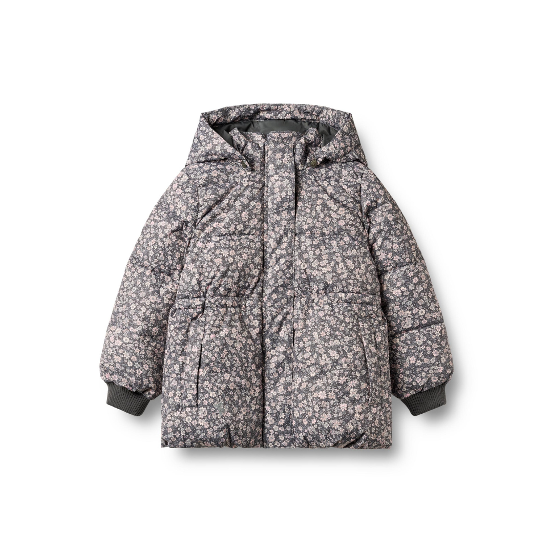 Wheat Eli puffer jakke dark charcoal flowers
