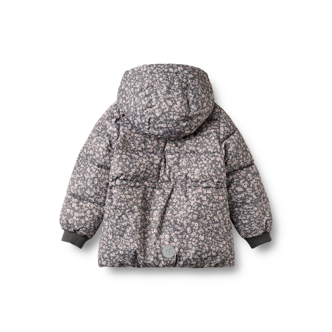 Wheat Eli puffer jakke dark charcoal flowers