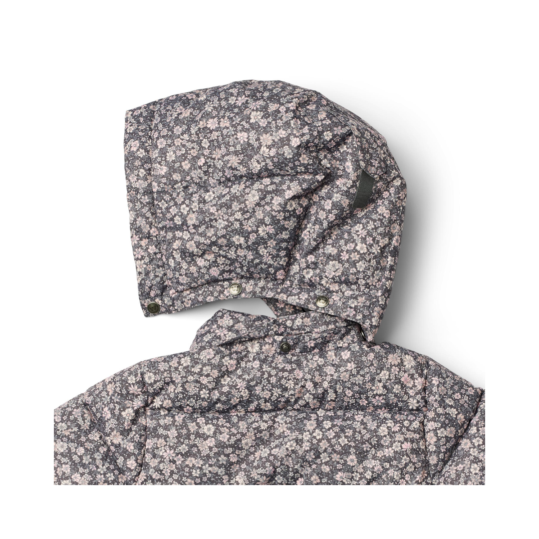 Wheat Eli puffer jakke dark charcoal flowers