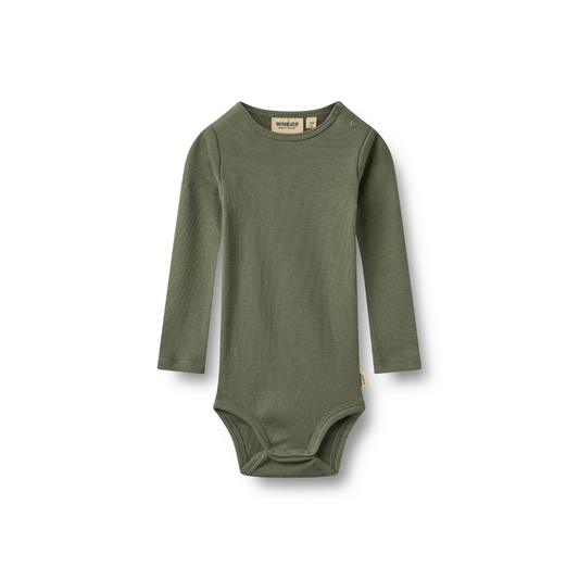 Wheat Spencer rib bodystocking thyme